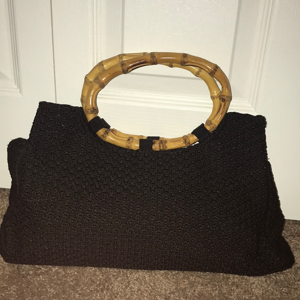 Wooden handle purse